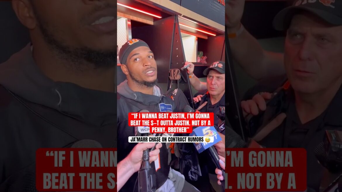 Ja’Marr Chase shut down rumors of wanting "one penny" more than Jefferson 😂 (via marshallkramsky/X)