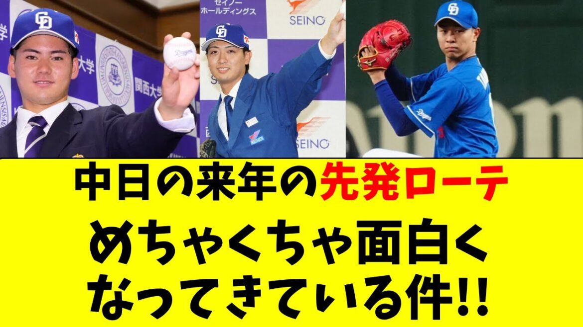 中日ドラゴンズの先発ローテ、かなり面白いことになりそうｗ