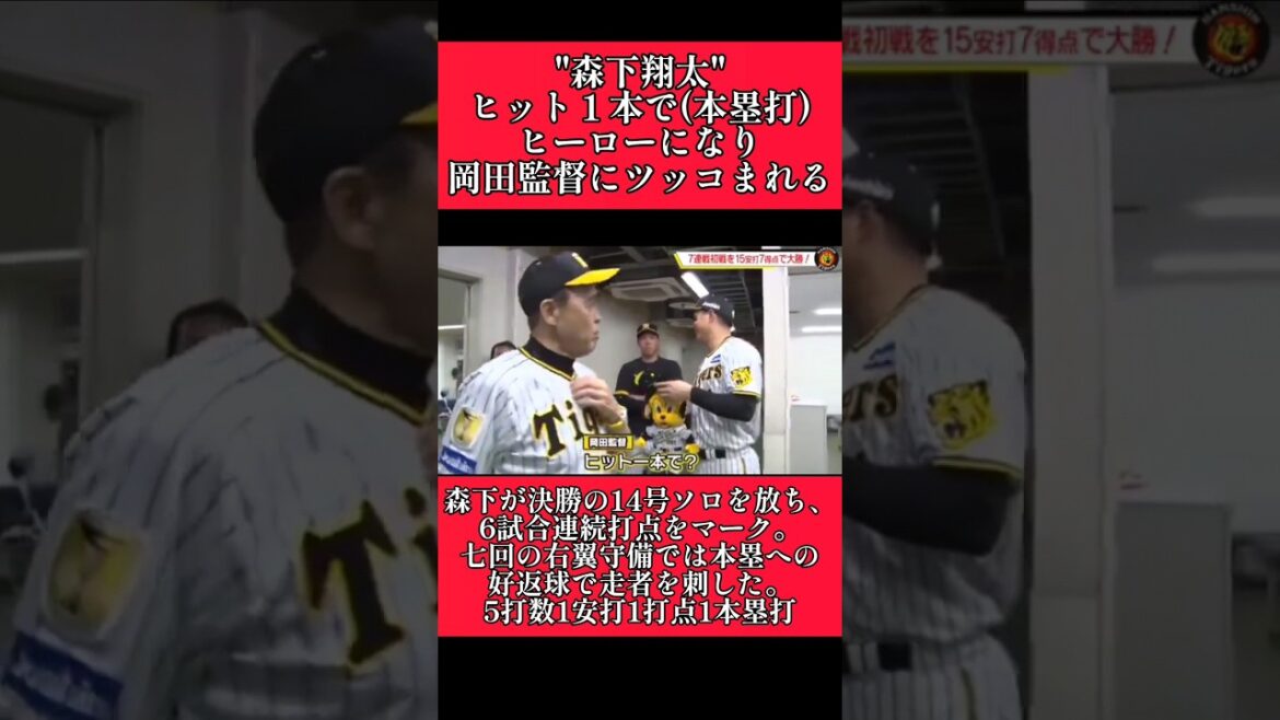 【阪神】"森下翔太"岡田監督にツッコまれる！ #阪神 #阪神タイガース #森下翔太 #岡田彰布  #shorts