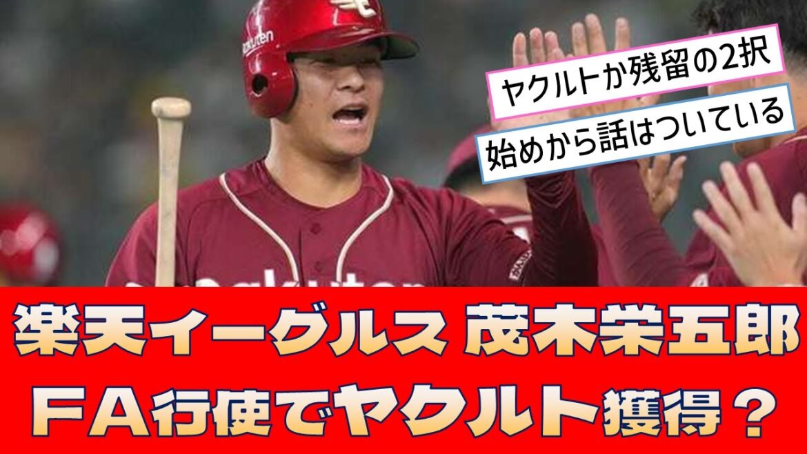 【楽天イーグルス 茂木栄五郎】「FA行使でヤクルト獲得か？」＜プロ野球 2ch 5ch なんJ＞