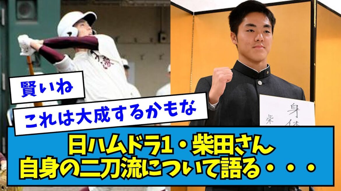 【頼むぞ】日ハムドラ1・柴田獅子さん自身の二刀流について語る・・・【なんJ反応】 【頼むぞ】日ハムドラ1・柴田獅子さん自身の二刀流について語る・・・【なんJ反応】