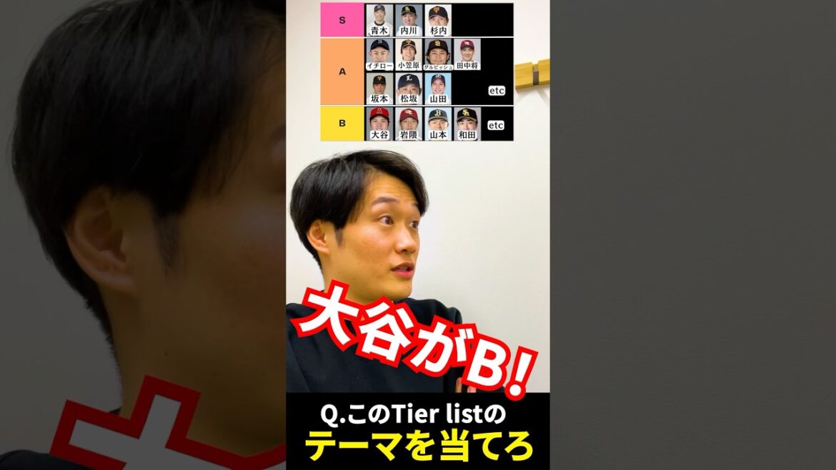 プロ野球Tier #tierlist #プロ野球 #青木宣親 #内川聖一 #杉内俊哉 #大谷翔平