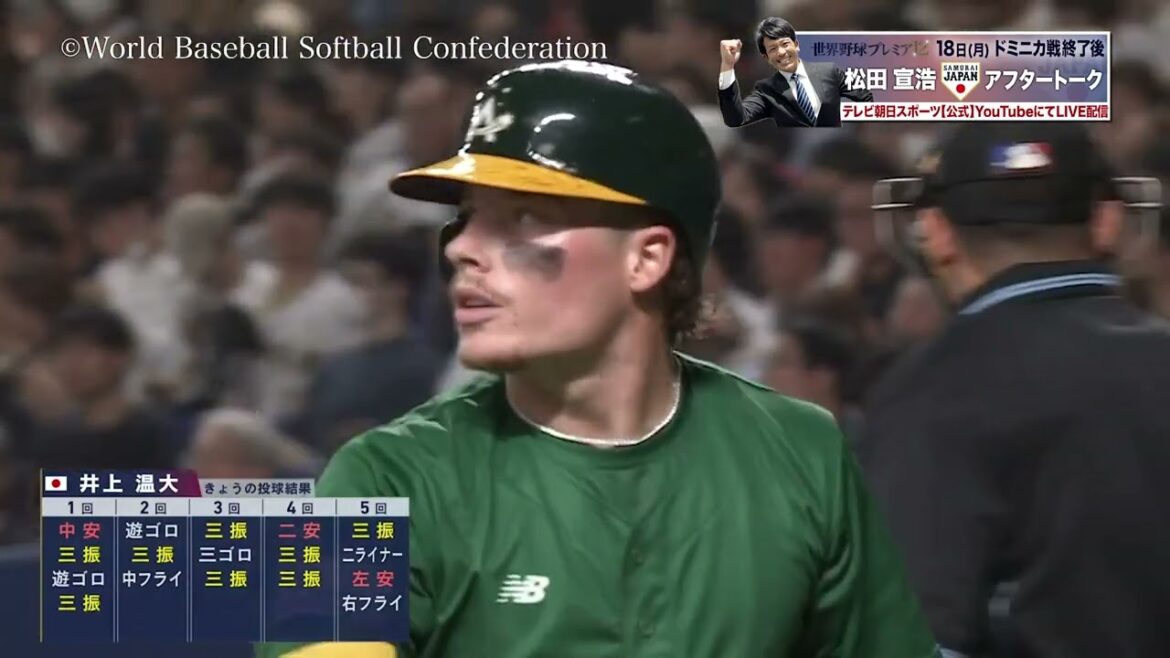 【先発・井上温大が５回まで無失点・好投！】プレミア12開幕戦vsオーストラリア