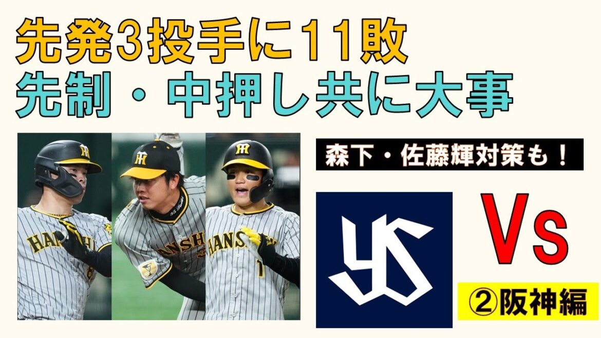 【スワローズVs】②阪神編　先発3投手相手に11敗・・・先制中押し共に大事！【森下・佐藤輝対策も何卒！】2024/11/13
