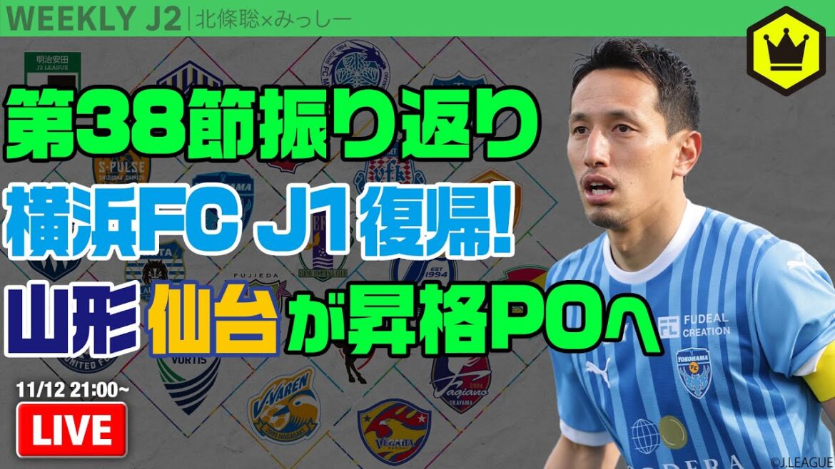 最後に光った横浜FCの“堅守”! 第38節振り返り|#週刊J2 2024.11.12 最後に光った横浜FCの“堅守”! 第38節振り返り|#週刊J2 2024.11.12