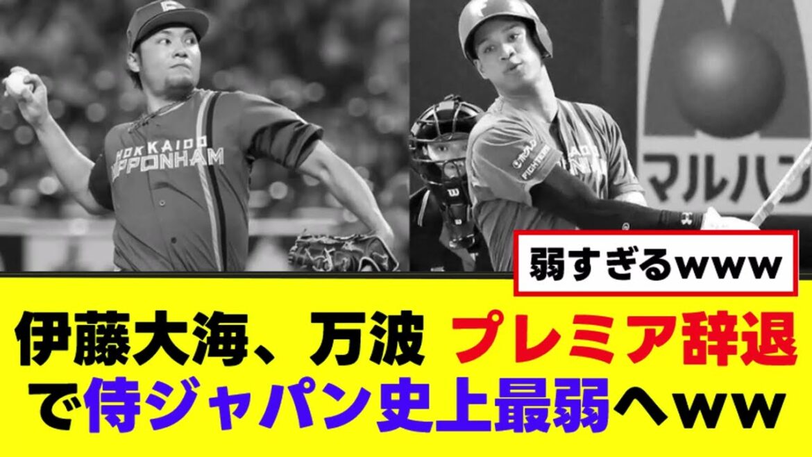 【悲報】伊藤大海・万波辞退で侍ジャパン史上最弱へwww