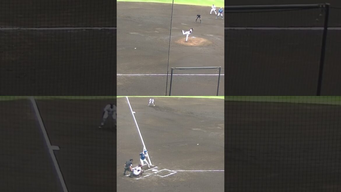 清水優心を空振り三振にとる直江大輔（2024年4月18日  読売ジャイアンツ対 日本ハムファイターズ 2軍）　#直江大輔