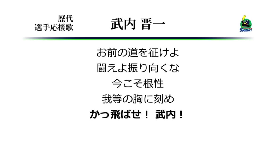 東京ヤクルトスワローズ 武内晋一 応援歌 [MIDI]
