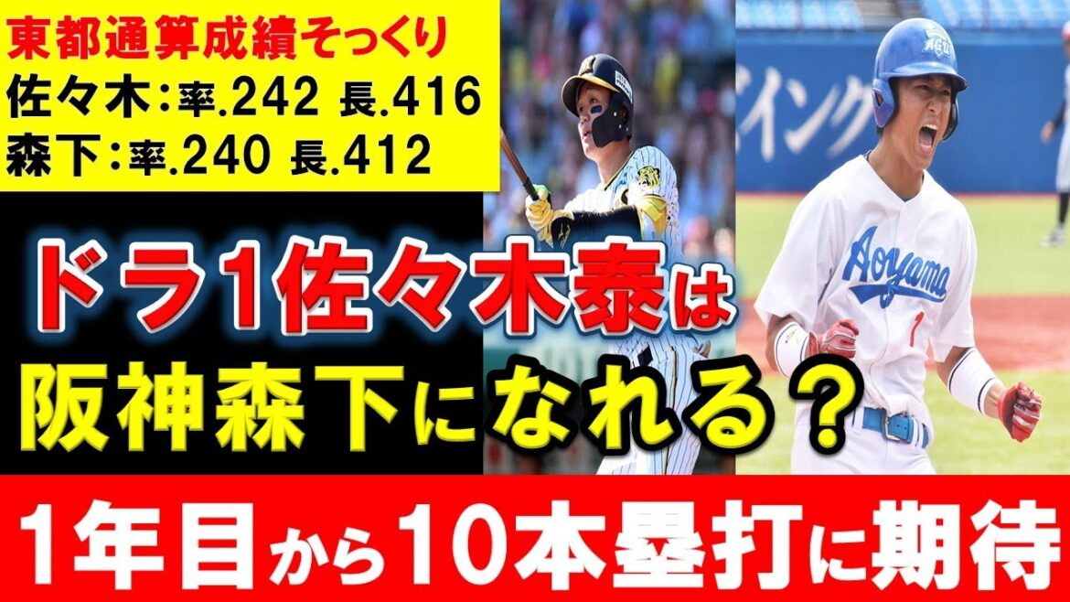 【カープ】ドラ1佐々木泰は阪神森下の1年目成績を超えられるか？大学通算成績が似ている！？【広島東洋カープ】