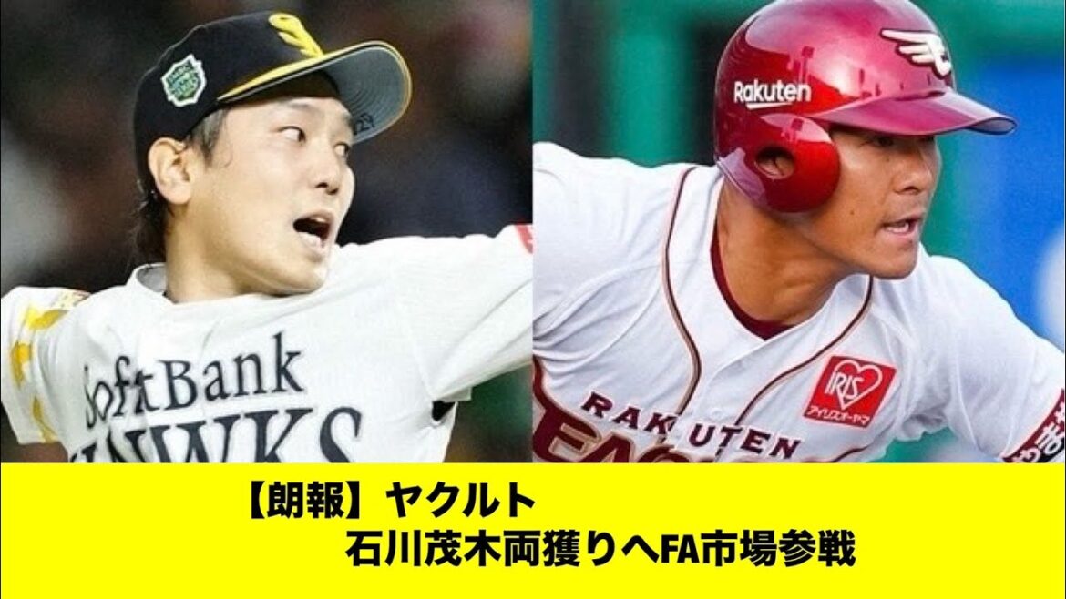 【朗報】ヤクルト、石川茂木両獲りへFA市場参戦「みんなの反応集」