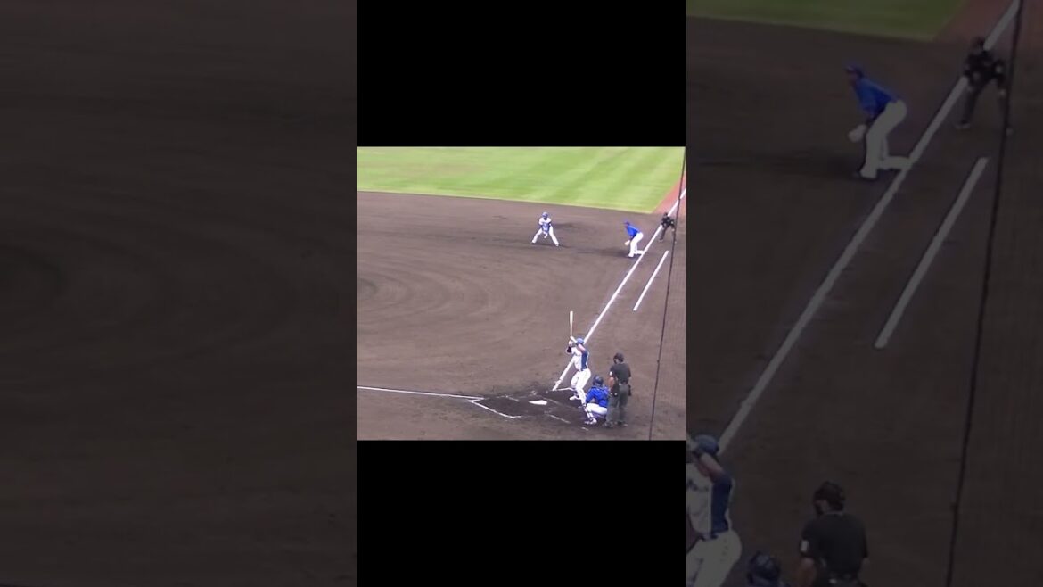 福田光輝ライトへヒット（2024年4月23日 日本ハムファイターズ対 横浜DeNAベイスターズ 2軍）