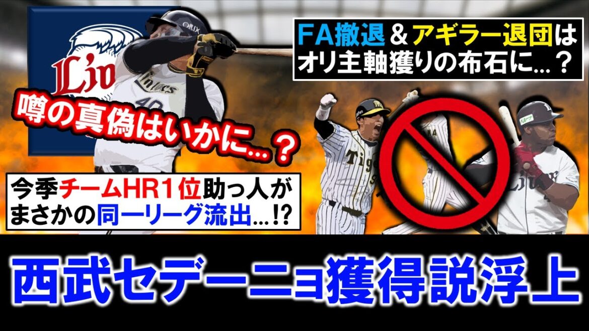 【もし実現なら超朗報！？】西武がオリックス『セデーニョ』獲得説浮上！？まさかのＦＡ撤退報道も今季オリックスで１５ＨＲを放った２６歳大砲を獲得する噂が流れており、今後の去就に大注目！