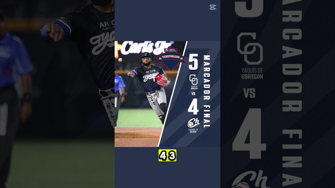 YAQUIS de OBREGÓN 5-4 CHARROS de JALISCO – LIGA MEXICANA del PACÍFICO YAQUIS de OBREGÓN 5-4 CHARROS de JALISCO - LIGA MEXICANA del PACÍFICO