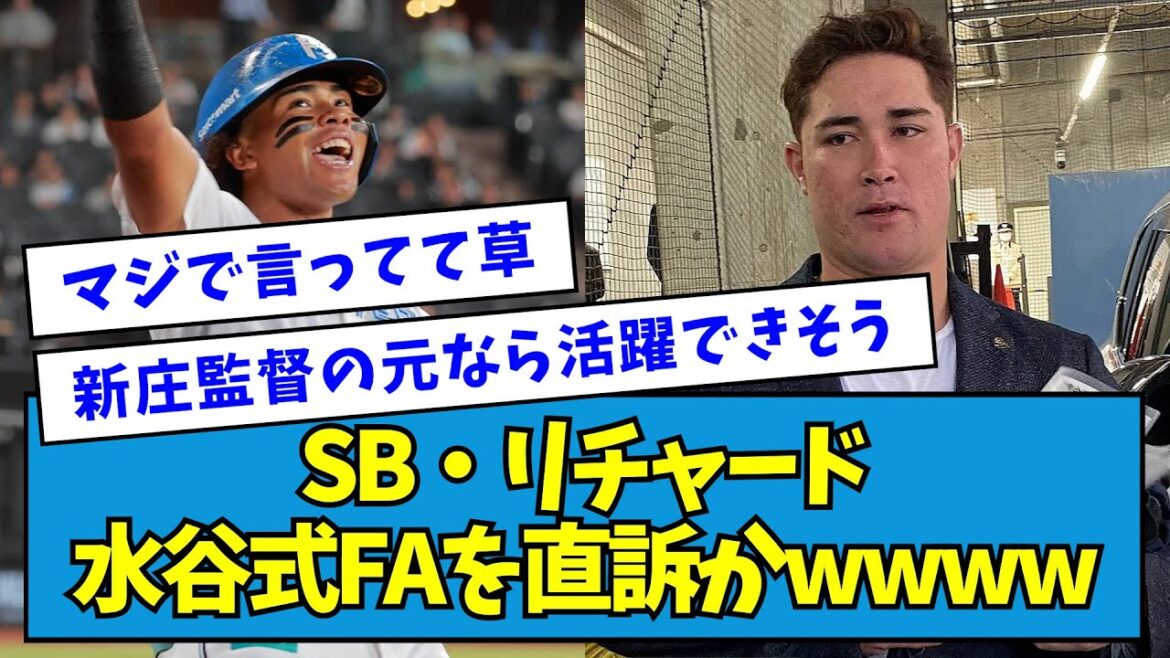 【日ハム入り？】SB・リチャード、水谷式FAを直訴かwwww【なんJ反応】