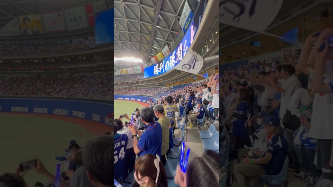 勝利🏅燃えよドラゴンズ🔥🌈交流戦🌈ナゴヤドーム2024.6.9 楽天戦3-1勝🥰松葉好投、板山3安打🌈 ライトスタンドドラゴンズ応援　＃板山 #カリステ #松葉