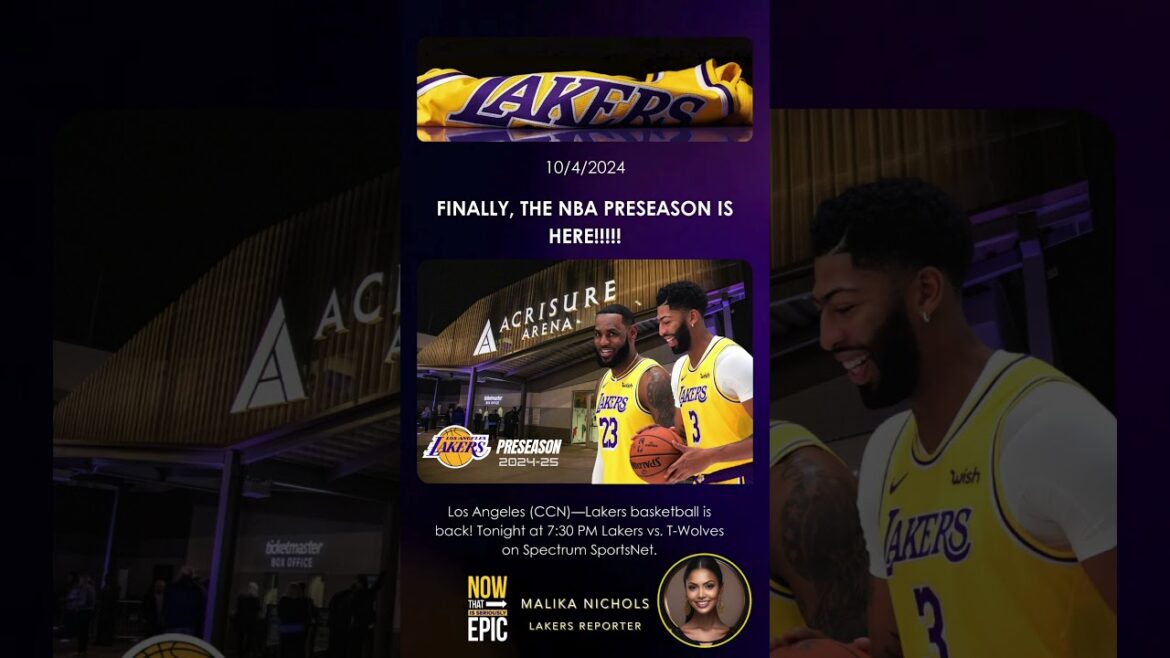 LAKERS ARE BACK!!!: Lakers vs T-Wolves 7:30 p.m. PT