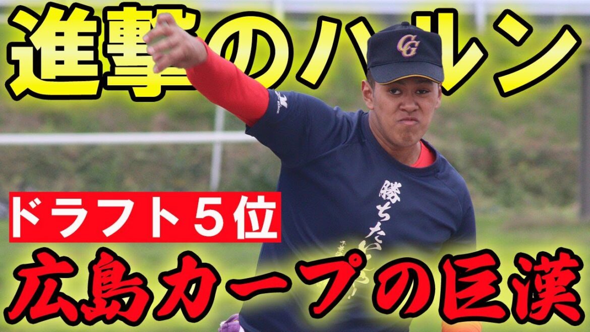 【広島5位指名】身長2ｍ・体重110キロの大巨漢！カープの未来・菊地ハルンの唸りを上げる剛球を見よ！