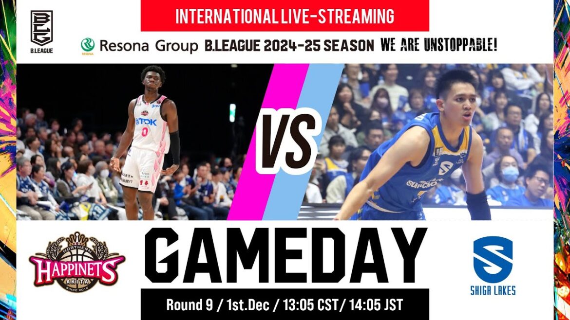 AKITA NORTHERN HAPPINETS vs SHIGA LAKES | 2024-12-01 | RESONA GROUP B.LEAGUE 2024-25