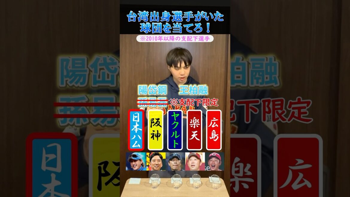 【プロ野球クイズ】台湾出身選手がいた球団を当てろ！#プロ野球 #台湾 #野球 #阪神タイガース #北海道日本ハムファイターズ