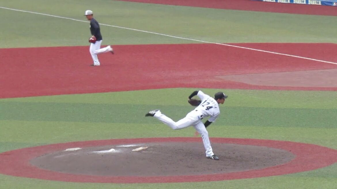 ロッテ古谷拓郎の投球フォーム（2024年11月14日 プロ野球合同トライアウト ）