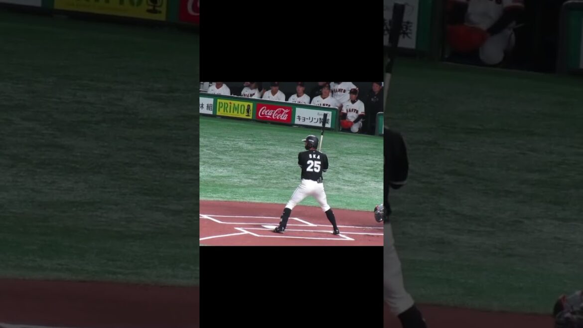 【マリーンズ】岡大海バッティングフォーム　2024年3月19日 読売ジャイアンツ対 千葉ロッテマリーンズ