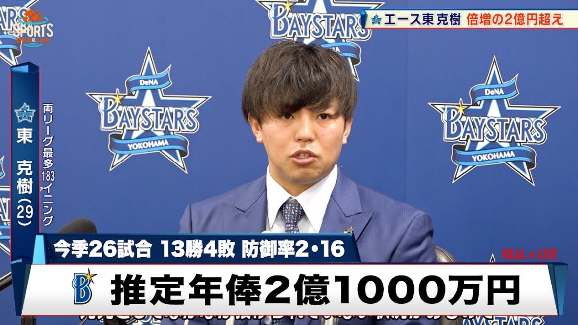 【DeNA】東克樹 推定年俸2億1000万円で契約更改 2年連続2桁勝利 両リーグ最多の183イニング 【DeNA】東克樹 推定年俸2億1000万円で契約更改 2年連続2桁勝利 両リーグ最多の183イニング