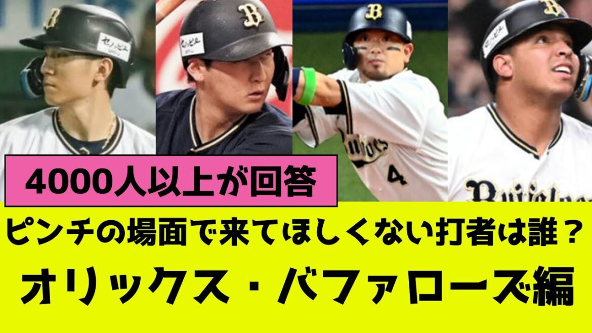 プロ野球、ピンチの場面で来て欲しくないバッターは誰？オリックス・バファローズ編