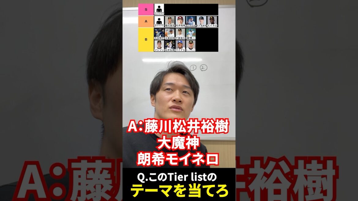 プロ野球tier #藤川球児 #松井裕樹 #佐々木朗希 #大谷翔平 #tierlist