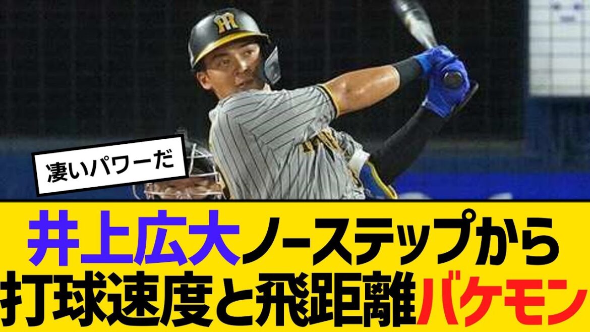阪神・井上広大、ノーステップでの打球速度と飛距離はバケモン　【ネットの反応】【反応集】