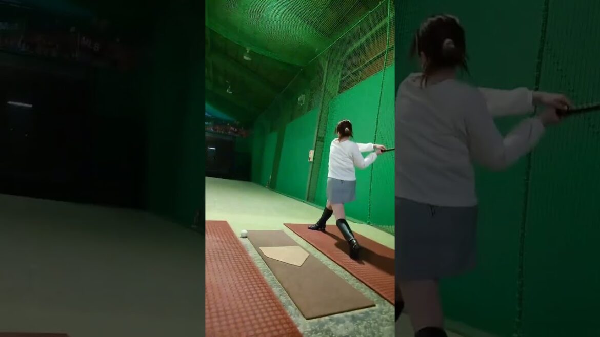 直撃弾 #バッティング女子 #野球女子