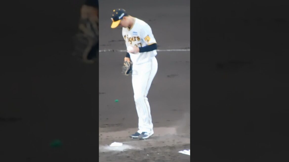 ファンの歓声に応える先制四球を選んだ野口、タイムリーを放った木浪と気づかずに投球練習を続ける及川