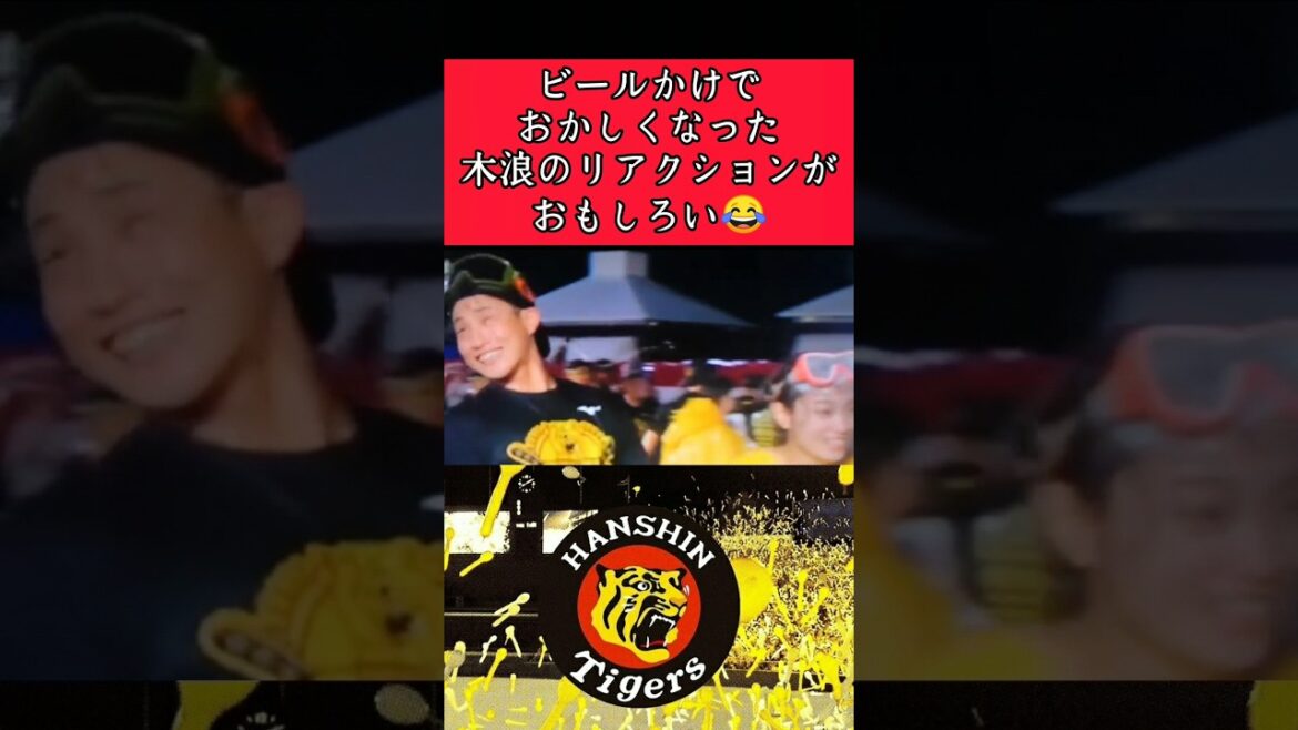 【阪神】"木浪聖也"ビールかけでテンションがおかしくなる！ #阪神 #阪神タイガース #木浪聖也 #shorts