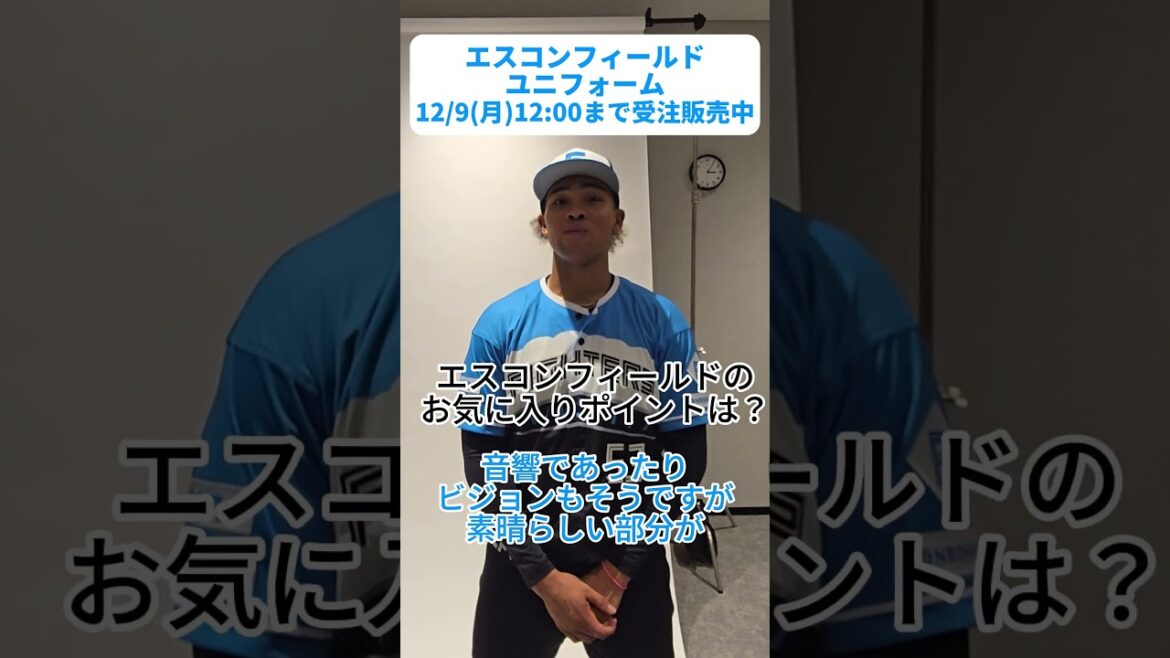 🟦エスコンフィールドユニフォーム2025⬛12/9(月)12:00まで受注販売中‼水谷瞬選手、エスコンフィールドユニフォームのお気に入りポイントは？😆「鮮やかな青色がかっこいい👍」