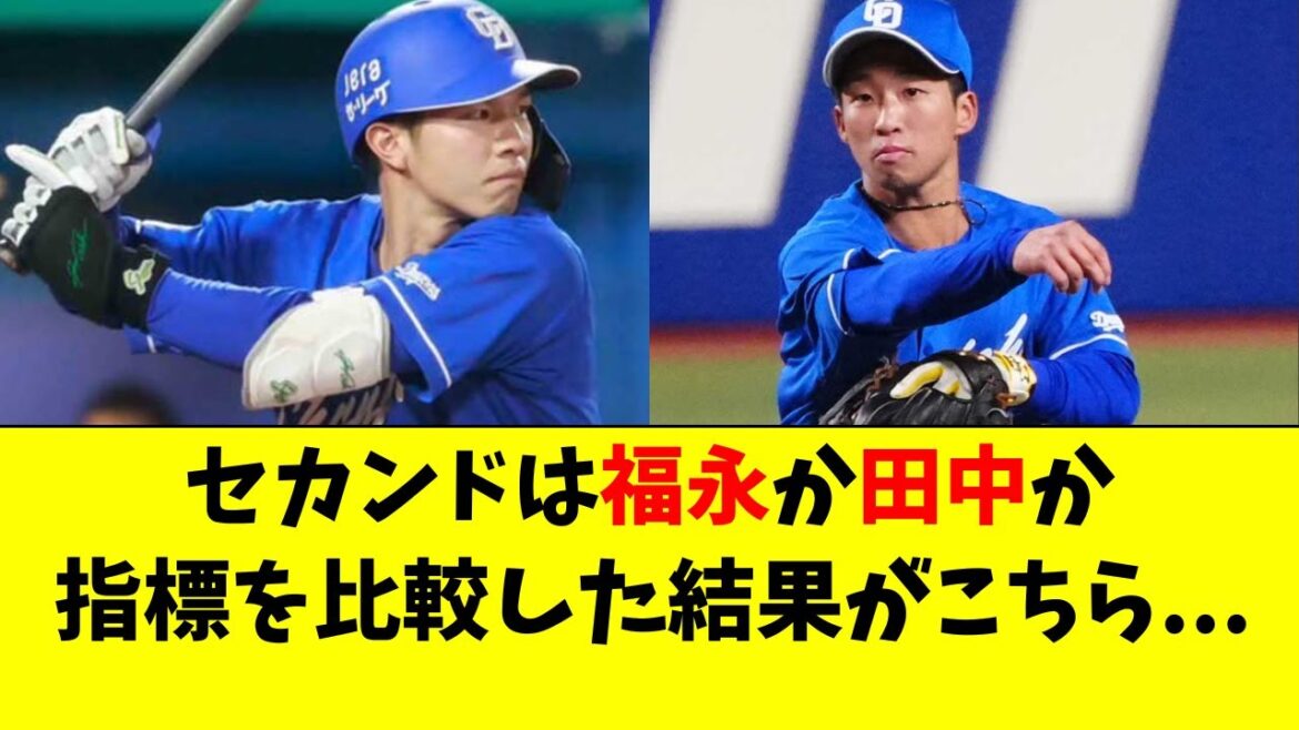 【中日】福永と田中幹也のセカンド争い。指標を比較した結果