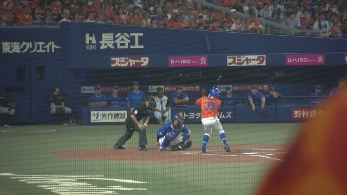 中日ドラゴンズ 宇佐見真吾選手 第2打席 セカンドライナー VS 横浜DeNAベイスターズ 2024/10/6 バンテリンドーム