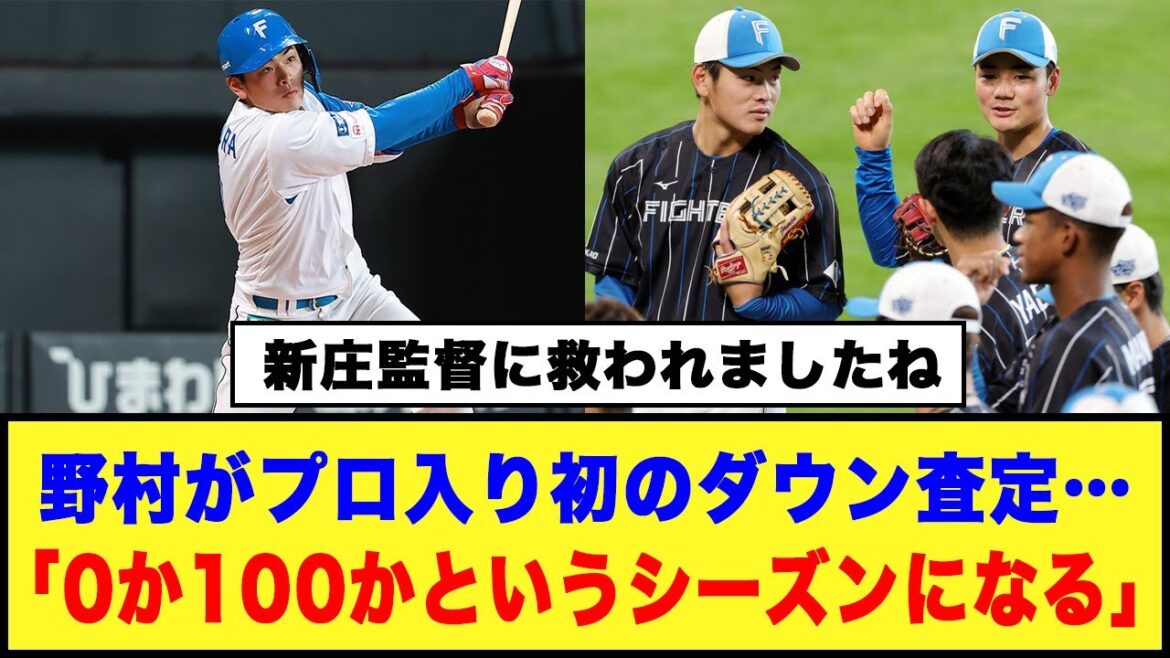 【新庄監督に救われましたね】日本ハム、野村がプロ入り初のダウン査定…「0か100かというシーズンになる」#日本ハムファイターズ #新庄監督 #野村佑希