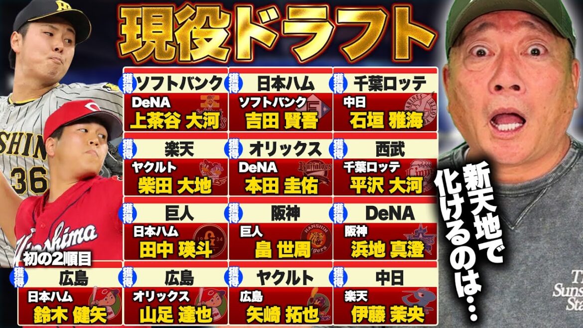 【現役ドラフト速報】阪神浜地がDeNAへ移籍!!ドラフト1位上茶谷がソフトバンクへ!!高木豊注目の選手は!?