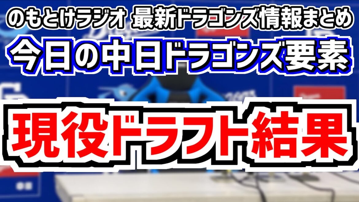 12月9日(月)　のもとけラジオ/今日の中日ドラゴンズ要素　現役ドラフト結果 中日は伊藤茉央を獲得 石垣雅海がロッテへ 他球団の結果なども、春季キャンプS班指名も…、アジアウインターリーグ 尾田剛樹