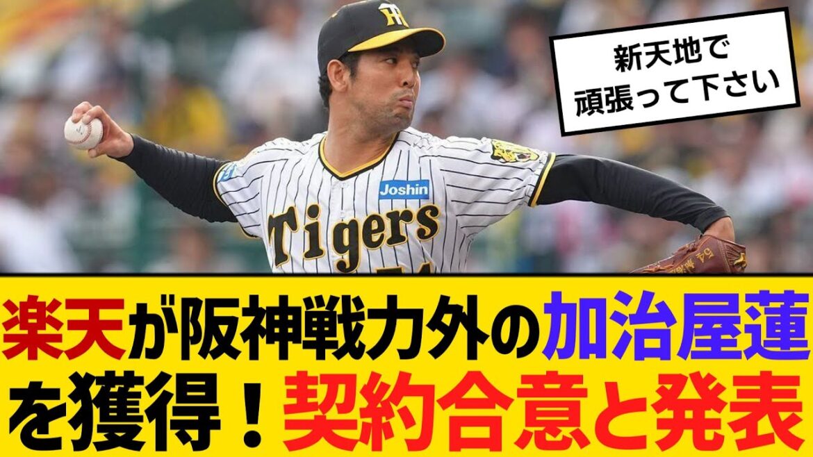 楽天が阪神戦力外の加治屋蓮を獲得!契約合意と発表 【ネットの反応】【反応集】 楽天が阪神戦力外の加治屋蓮を獲得!契約合意と発表 【ネットの反応】【反応集】