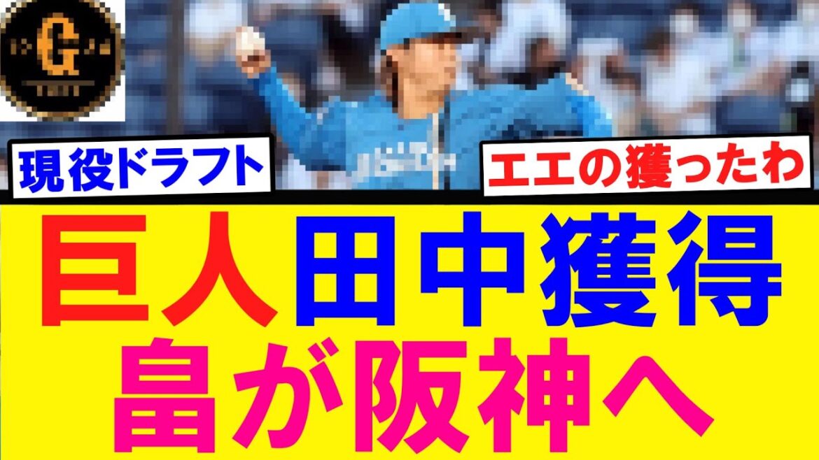 【現役ドラフト】巨人 日ハム田中獲得　畠が阪神へ