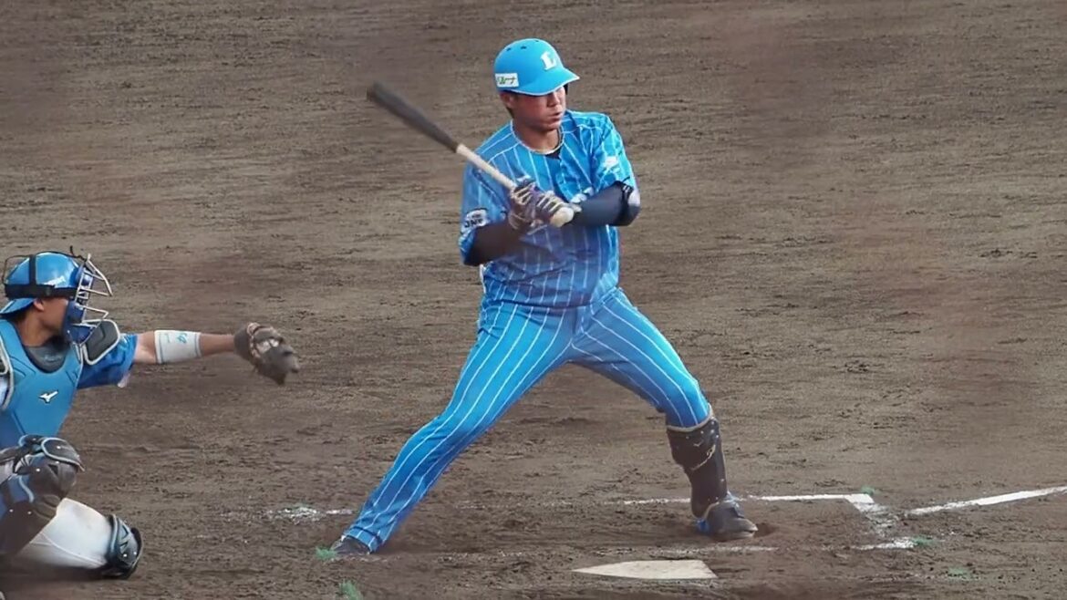 2023.08.06 北海道日本ハム-埼玉西武(鎌ヶ谷スタジアム) 陽川尚将 打席シーン(雨天中断)