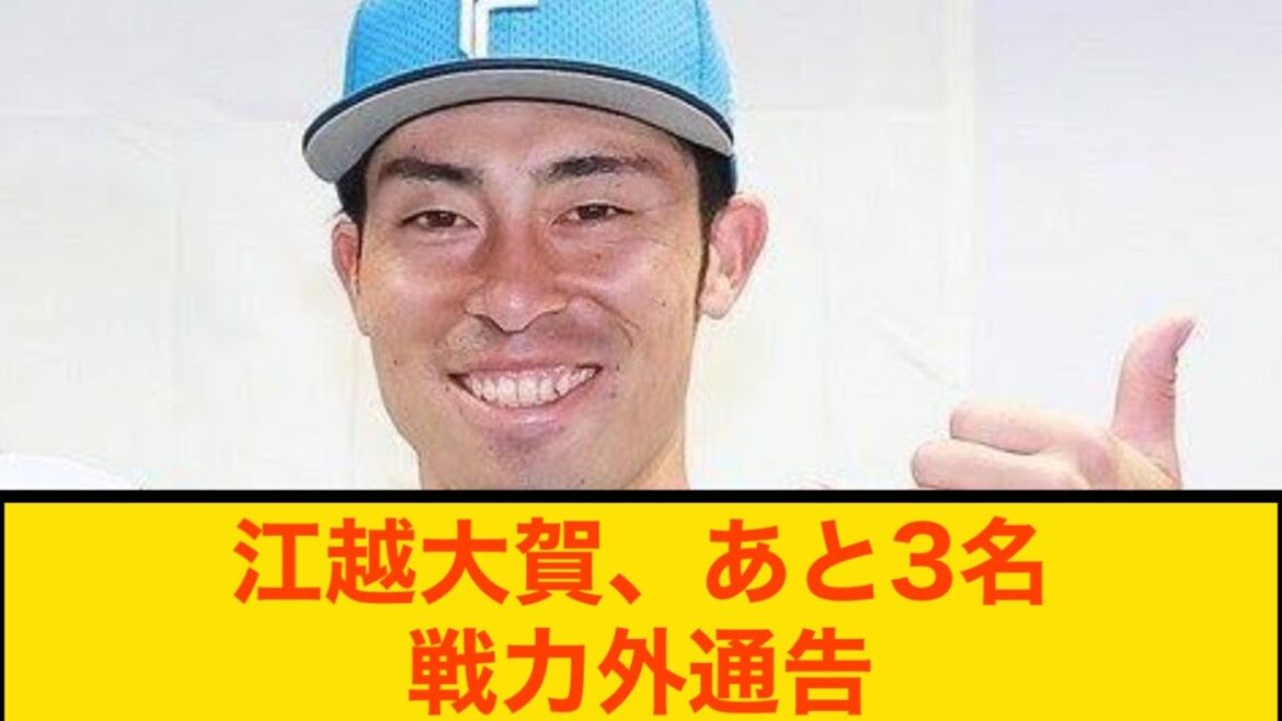 日ハム江越大賀、あと3名戦力外通告