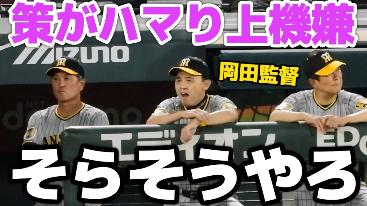 【本日のどんでんリアクション集】遥人の好投に「そういうことや」攻撃でも「そらそうやろ」采配的中にベンチで上機嫌？！な岡田監督 2024.8.23