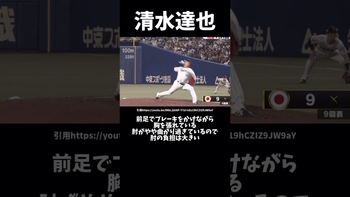 中日清水達也のピッチングフォーム解説#ピッチングフォーム #プロ野球 #投球フォーム #中日ドラゴンズ #清水達也