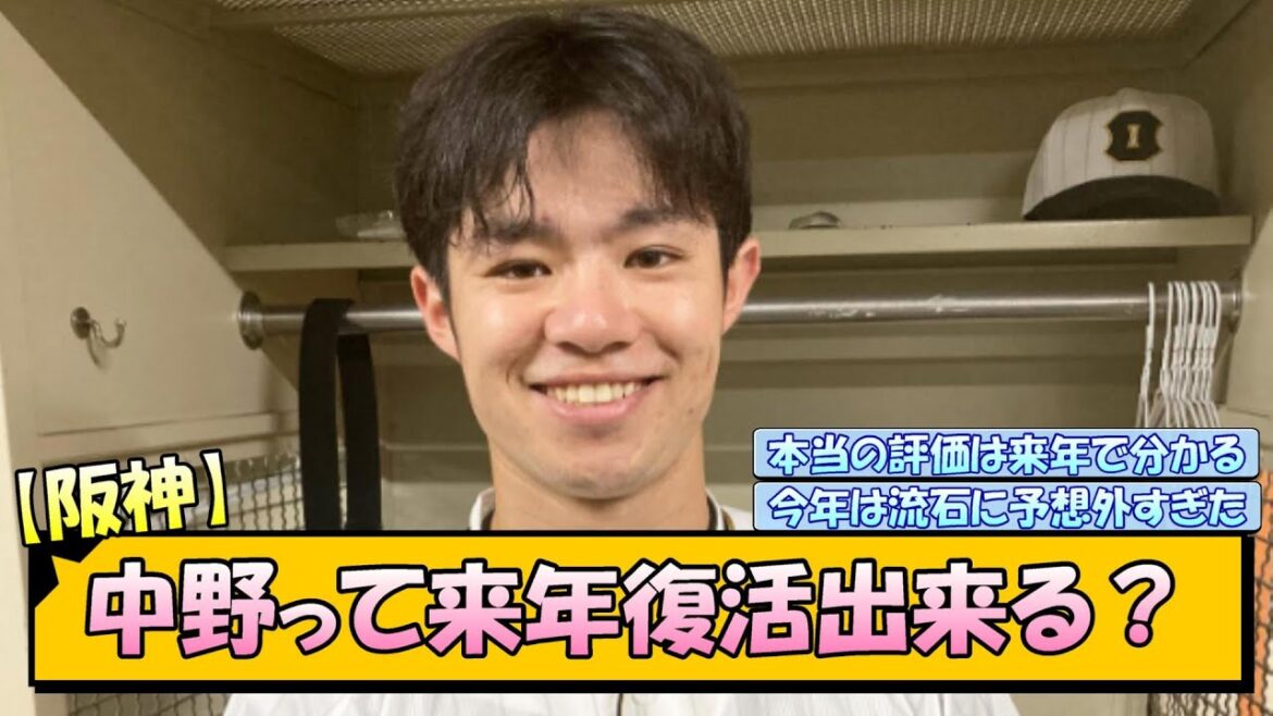 【阪神】中野って来年復活出来る？【なんJ/2ch/5ch/ネット 反応 まとめ/阪神タイガース/藤川球児】