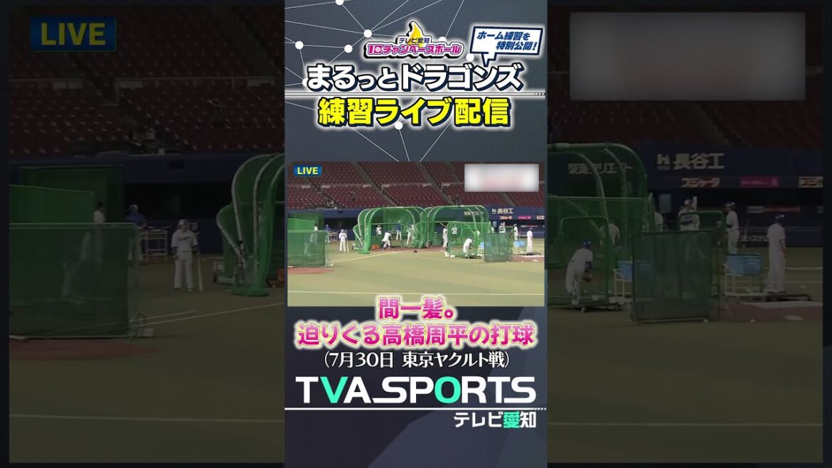 【高橋周平選手の打球がカメラにむかってくる】 まるっとドラゴンズ練習ライブ配信切り抜き #高橋周平   #ドラゴンズ #プロ野球ニュース #中日ドラゴンズ　#shorts