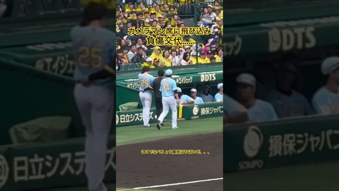 #渡邉諒 カメラマン席に飛び込んで負傷交代 #頑張れ諒