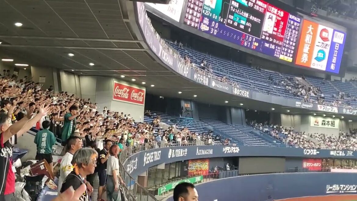 20240627　打者は佐藤直樹！関西ﾎｰｸｽの【関西限定3文字応援ｺｰﾙ】で応援だ！　3回表　福岡ｿﾌﾄﾊﾞﾝｸﾎｰｸｽ@京ｾﾗﾄﾞｰﾑ大阪･ﾚﾌﾄ外野下段 Bsｵﾘ姫ﾃﾞｰ2024