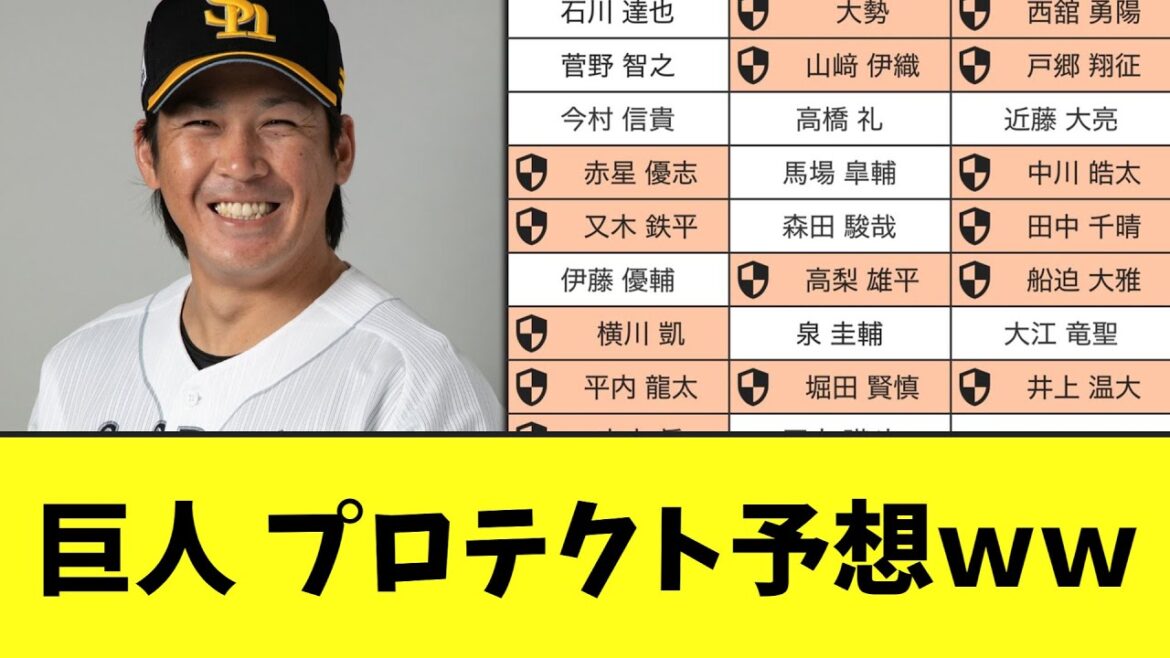 巨人 プロテクト予想ｗｗ　【甲斐巨人移籍】