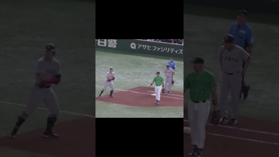 岡本和真が強烈なヒット （読売ジャイアンツ 対 ヤクルトスワローズ2024年6月22日）